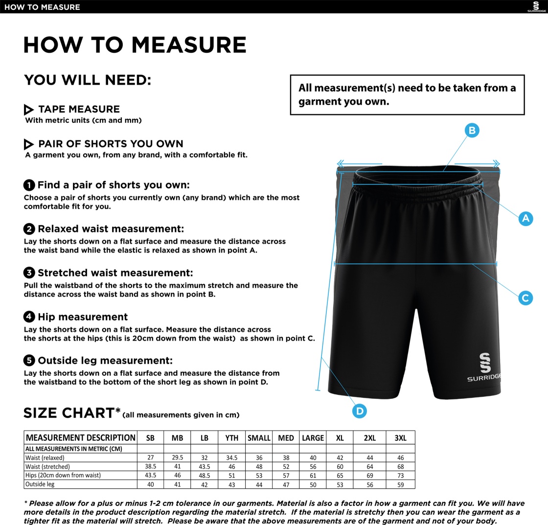 Arkadin CC Blade Shorts : Navy - Size Guide