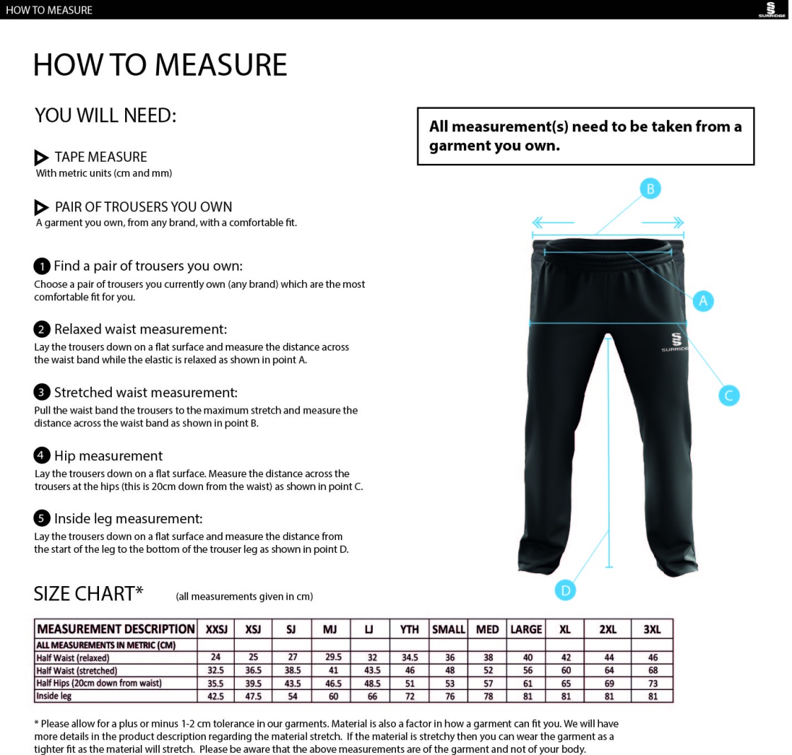 Arkadin CC Dual Poplin Track Pant : Navy - Size Guide