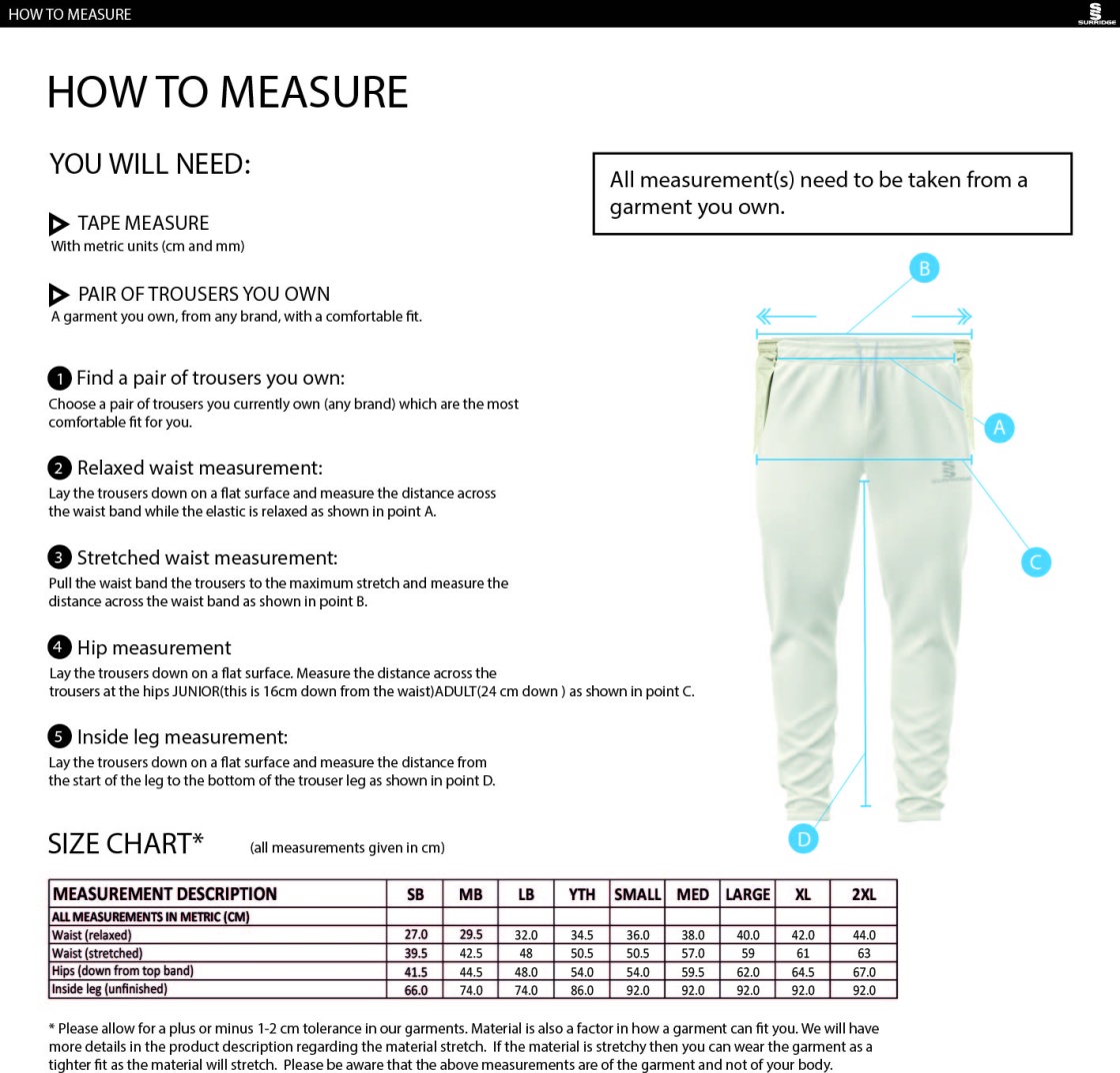 Arkadin CC Tek Playing Pant - Size Guide